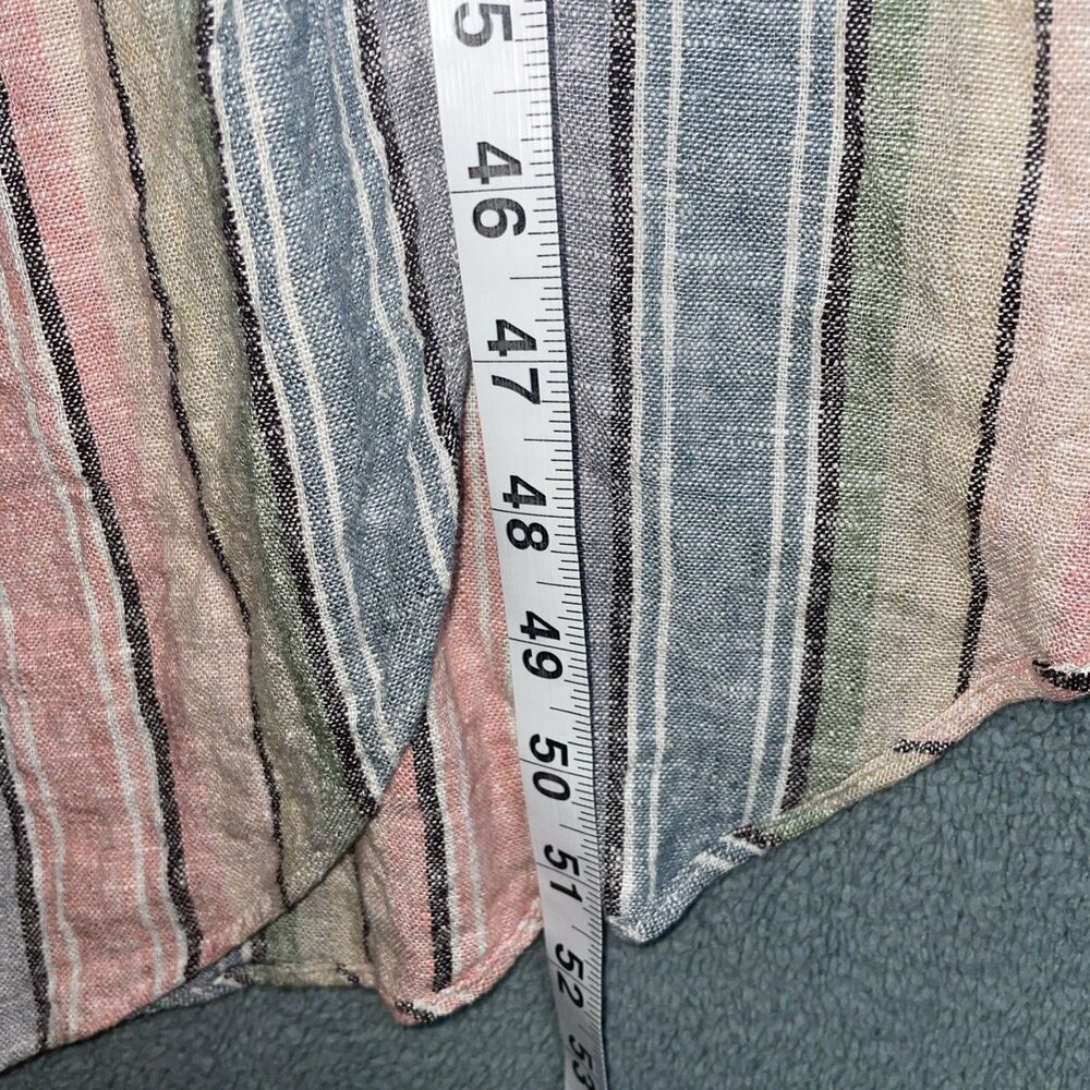 Drew Anthropologie Jumpsuit Womens Medium Pink Linen Striped Strapless Emerson - Picture 10 of 10